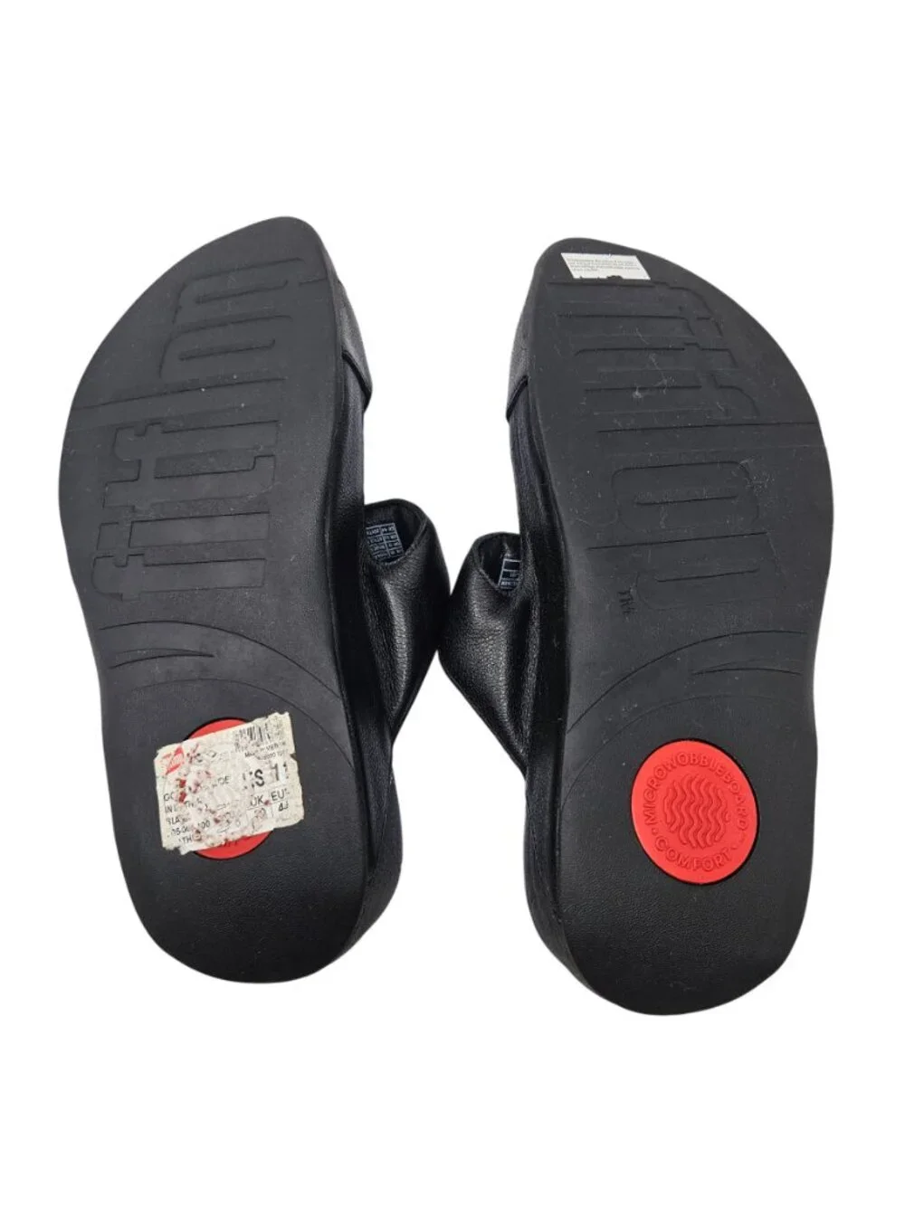 FitFlop Gogh Moc Slide Leather Sandals Shoes Black Mens Size 11 Comfort Slip On